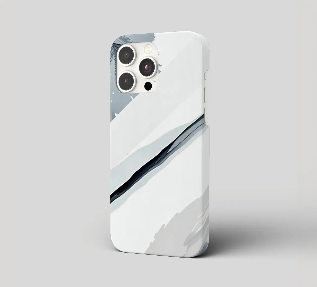 Abstract Image with Diagonal Line and Grey Splatters iphone case by DesignDoodle