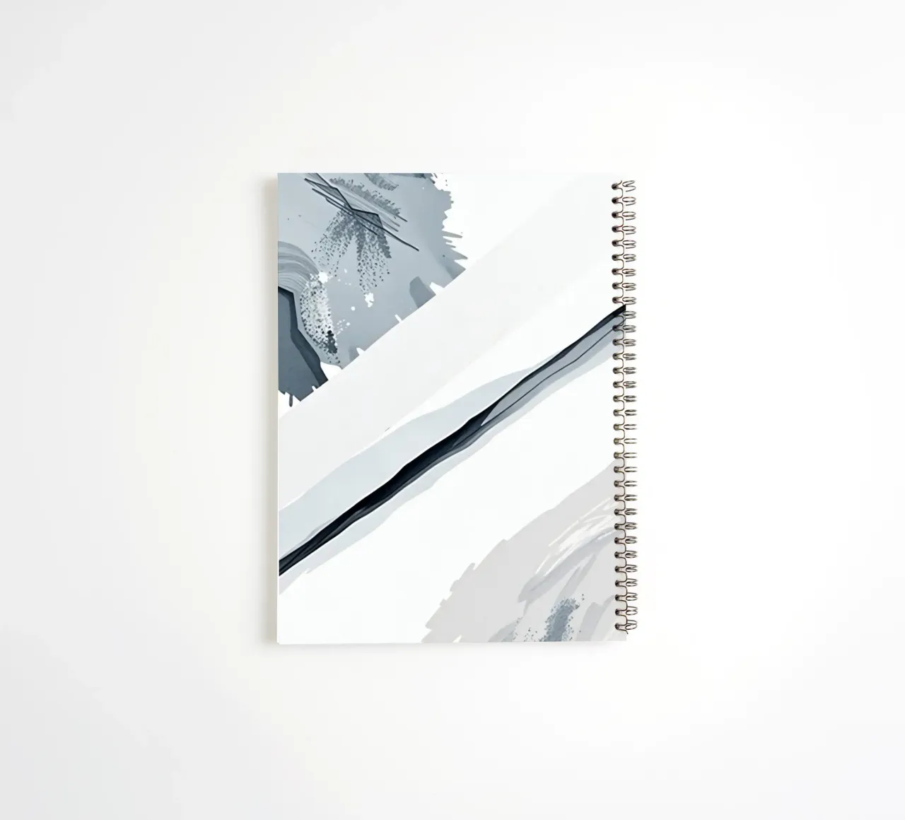 Abstract Image with Diagonal Line and Grey Splatters spiral notebook by DesignDoodle