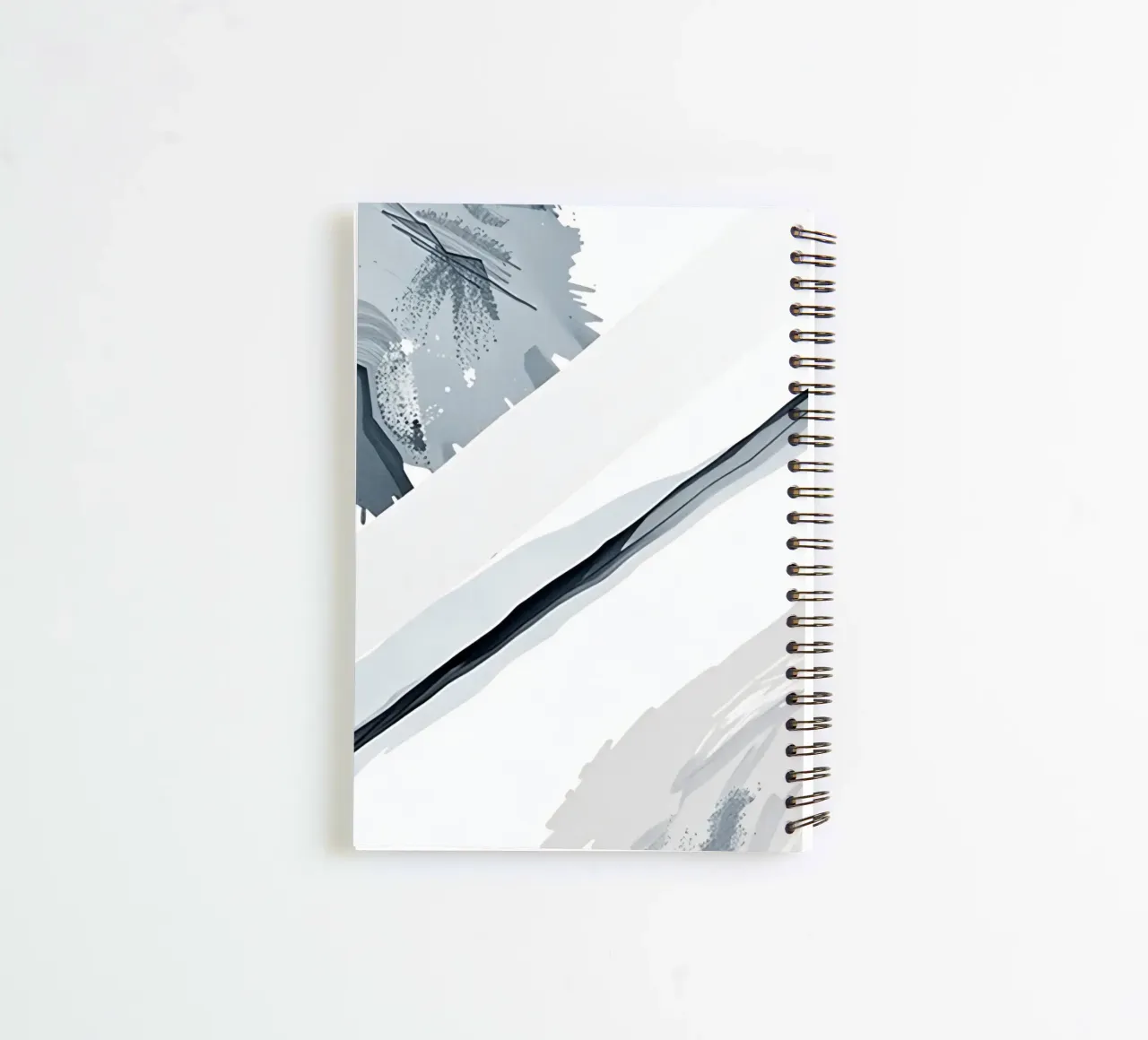 Abstract Image with Diagonal Line and Grey Splatters spiral notebook by DesignDoodle