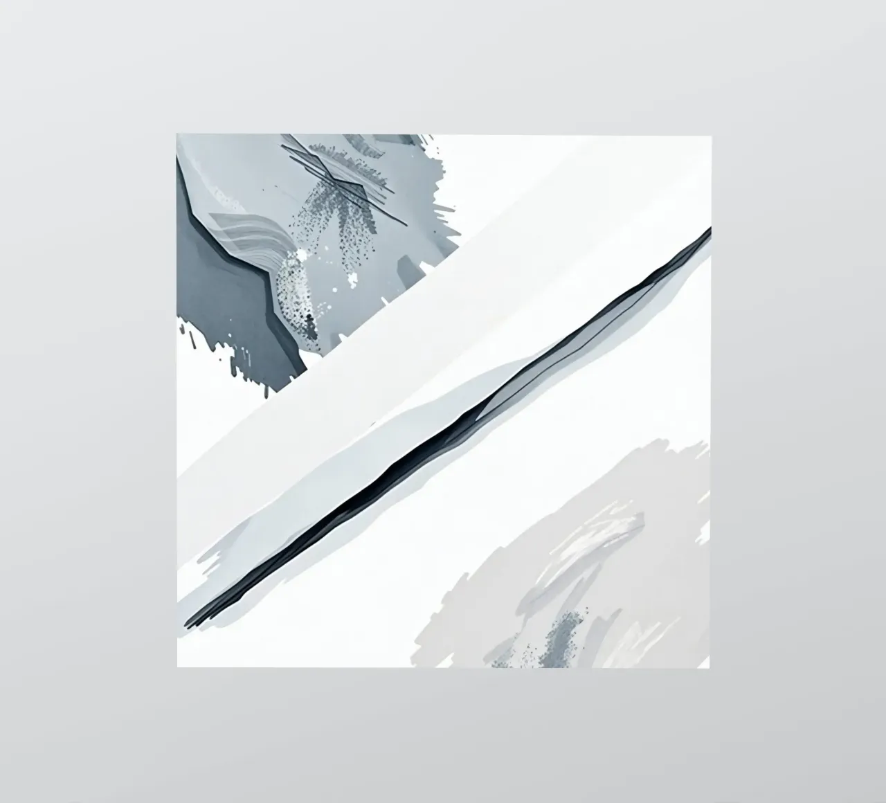 Abstract Image with Diagonal Line and Grey Splatters sticker by DesignDoodle