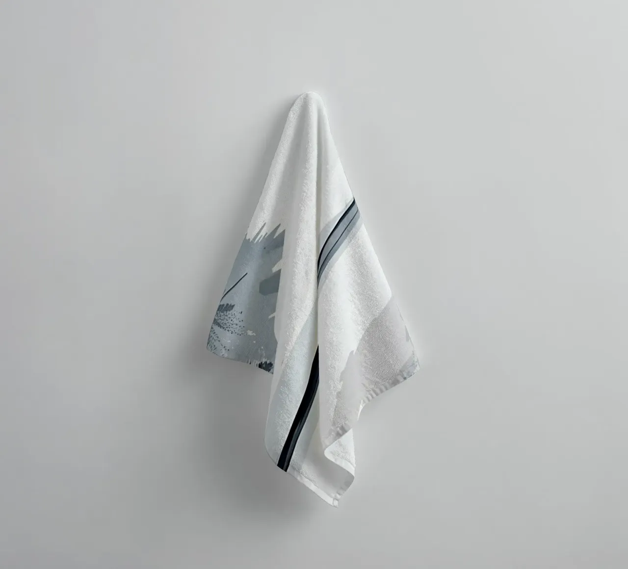 Abstract Image with Diagonal Line and Grey Splatters towel by DesignDoodle