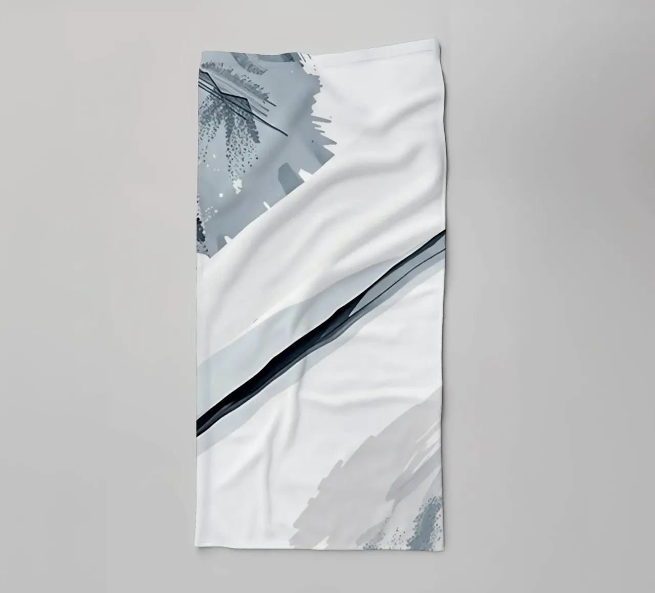Abstract Image with Diagonal Line and Grey Splatters towel by DesignDoodle