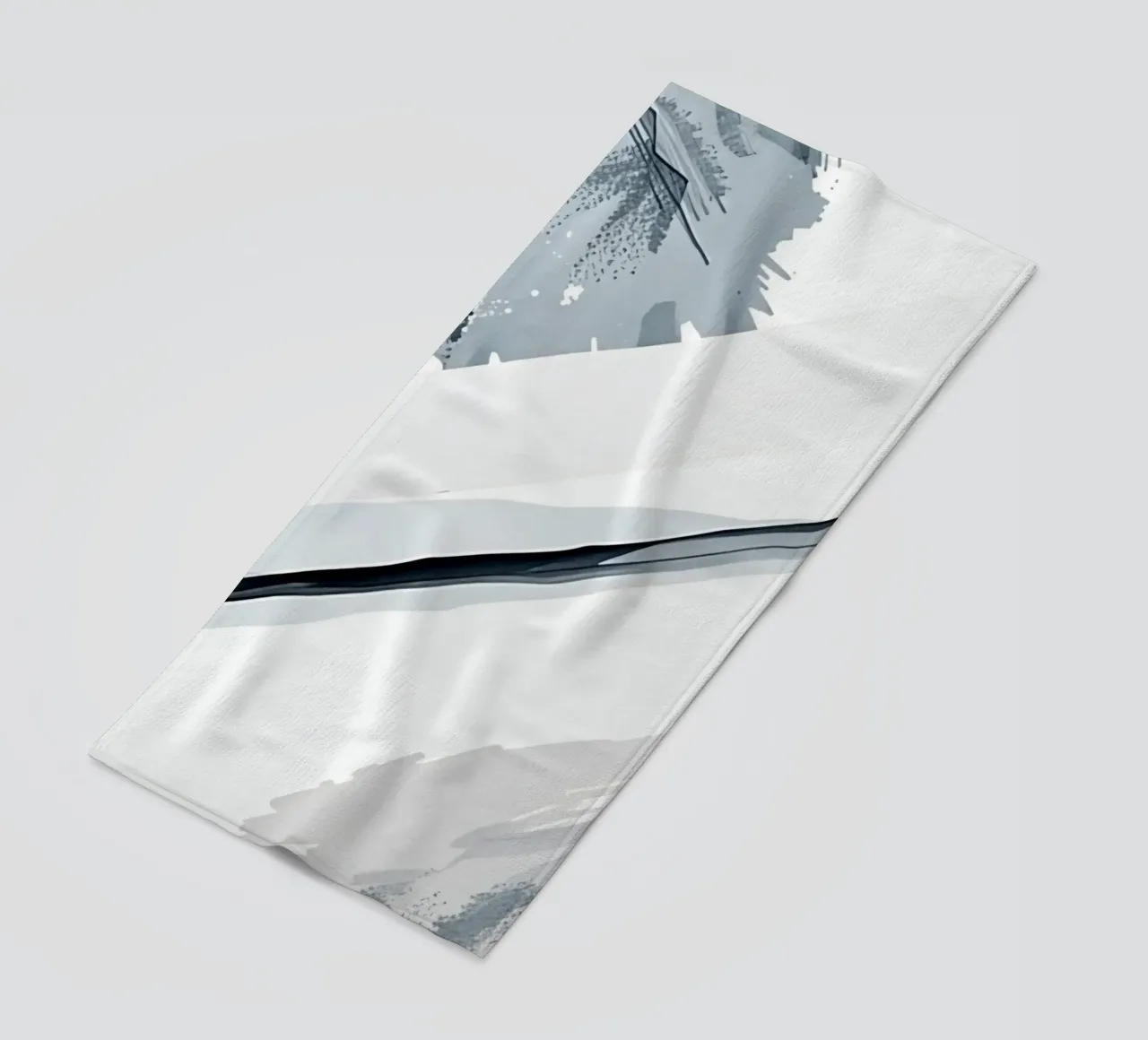 Abstract Image with Diagonal Line and Grey Splatters beach towel by DesignDoodle