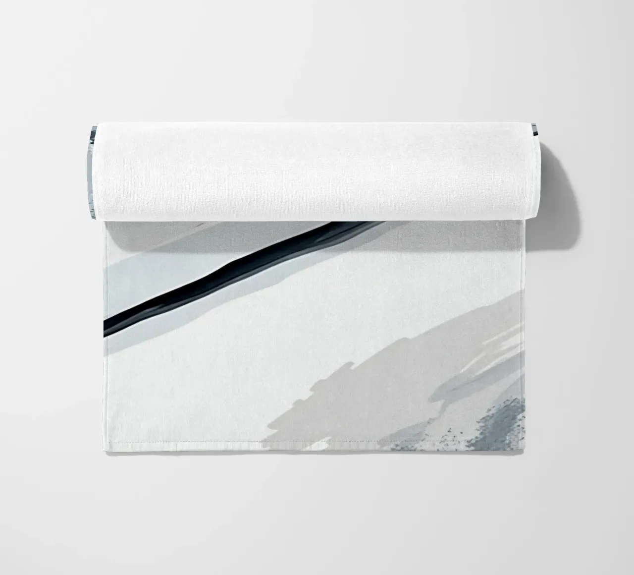 Abstract Image with Diagonal Line and Grey Splatters beach towel by DesignDoodle