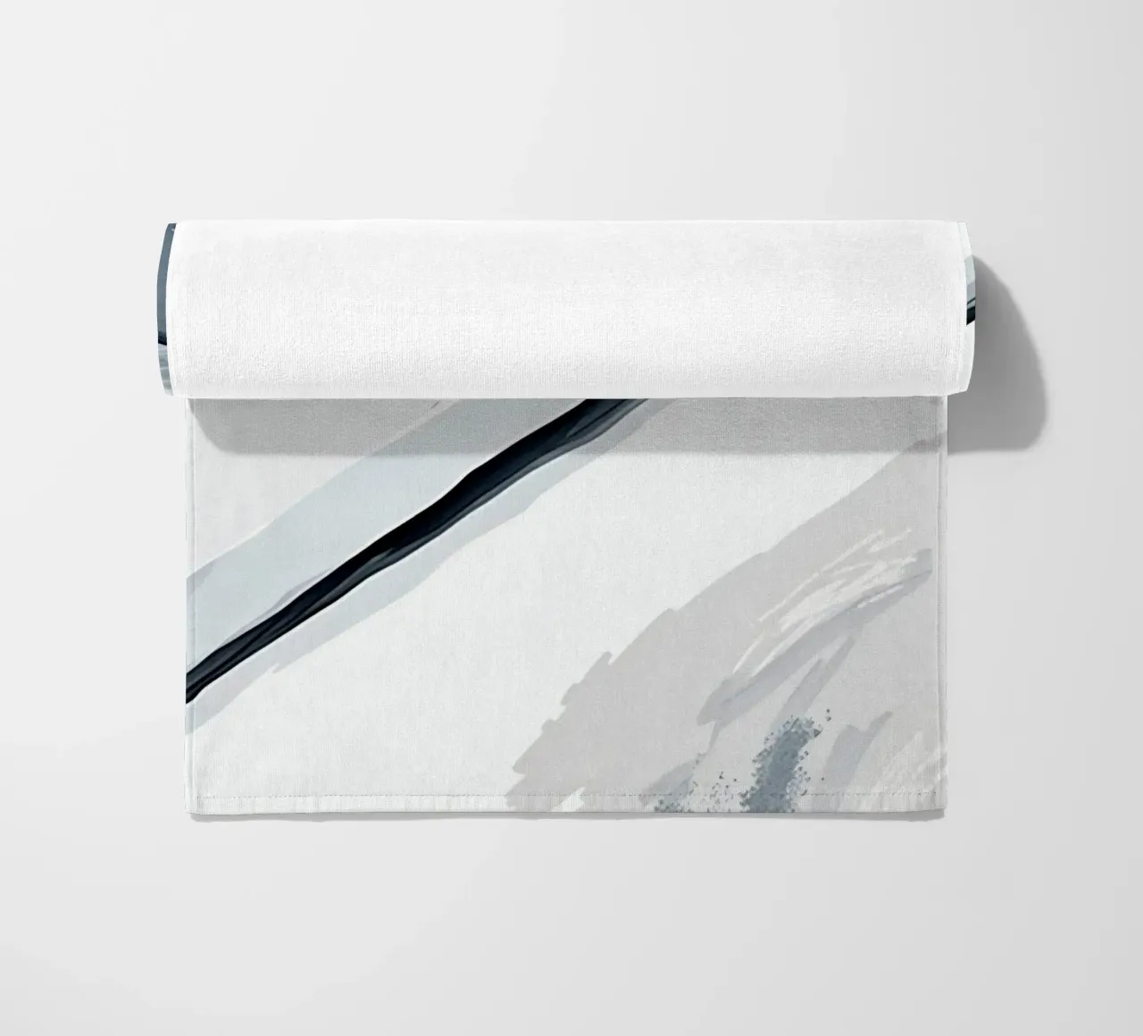 Abstract Image with Diagonal Line and Grey Splatters beach towel by DesignDoodle