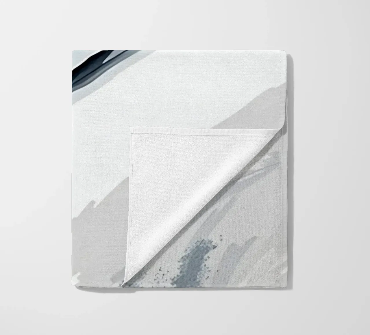 Abstract Image with Diagonal Line and Grey Splatters beach towel by DesignDoodle