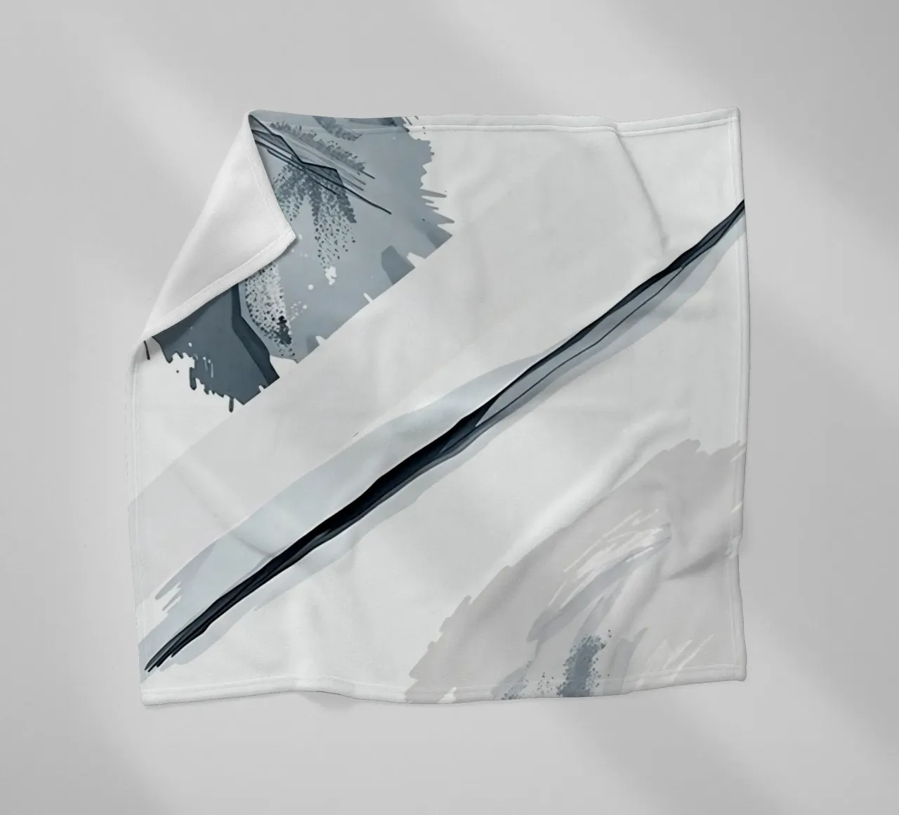 Abstract Image with Diagonal Line and Grey Splatters fleece blanket by DesignDoodle