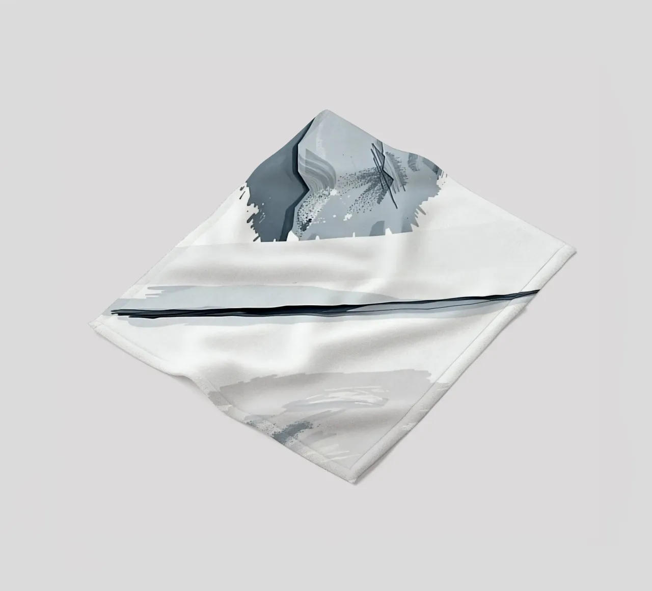 Abstract Image with Diagonal Line and Grey Splatters fleece blanket by DesignDoodle