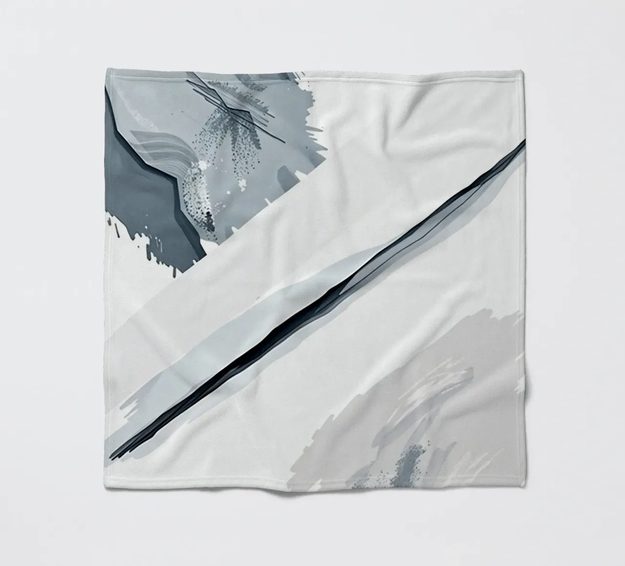 Abstract Image with Diagonal Line and Grey Splatters fleece blanket by DesignDoodle