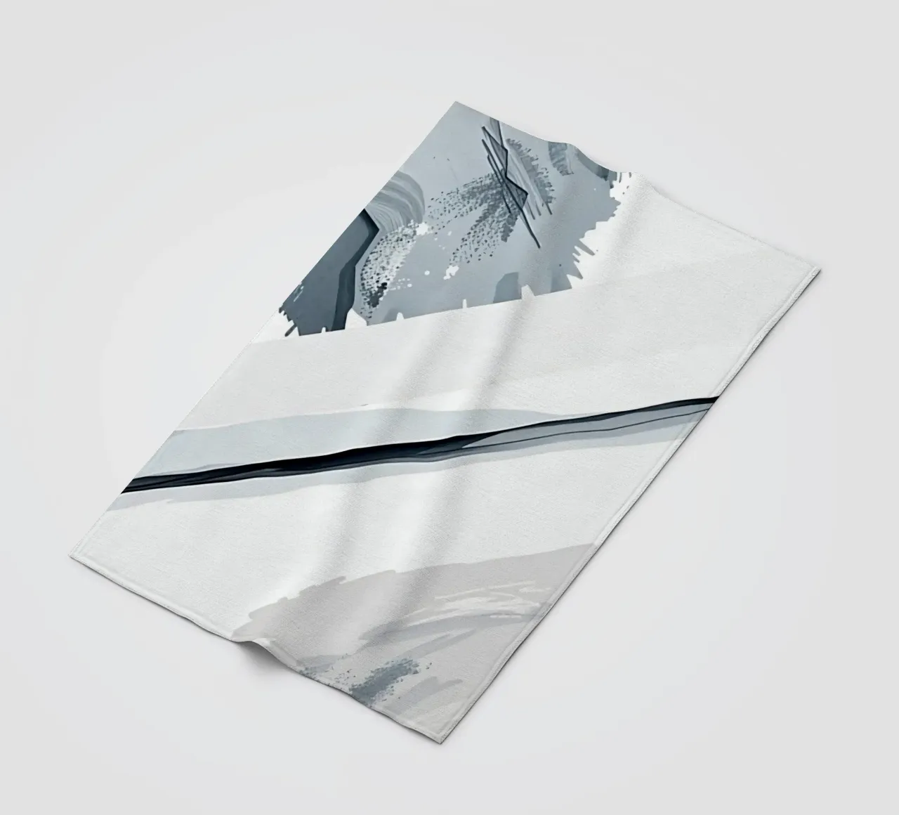 Abstract Image with Diagonal Line and Grey Splatters fleece blanket by DesignDoodle