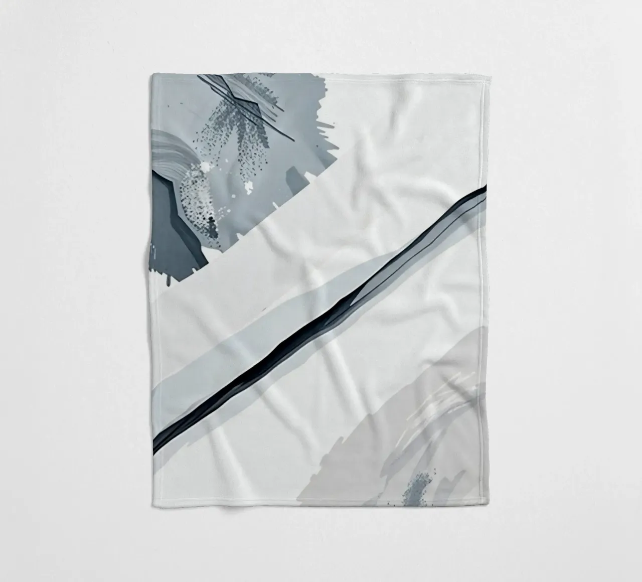 Abstract Image with Diagonal Line and Grey Splatters fleece blanket by DesignDoodle