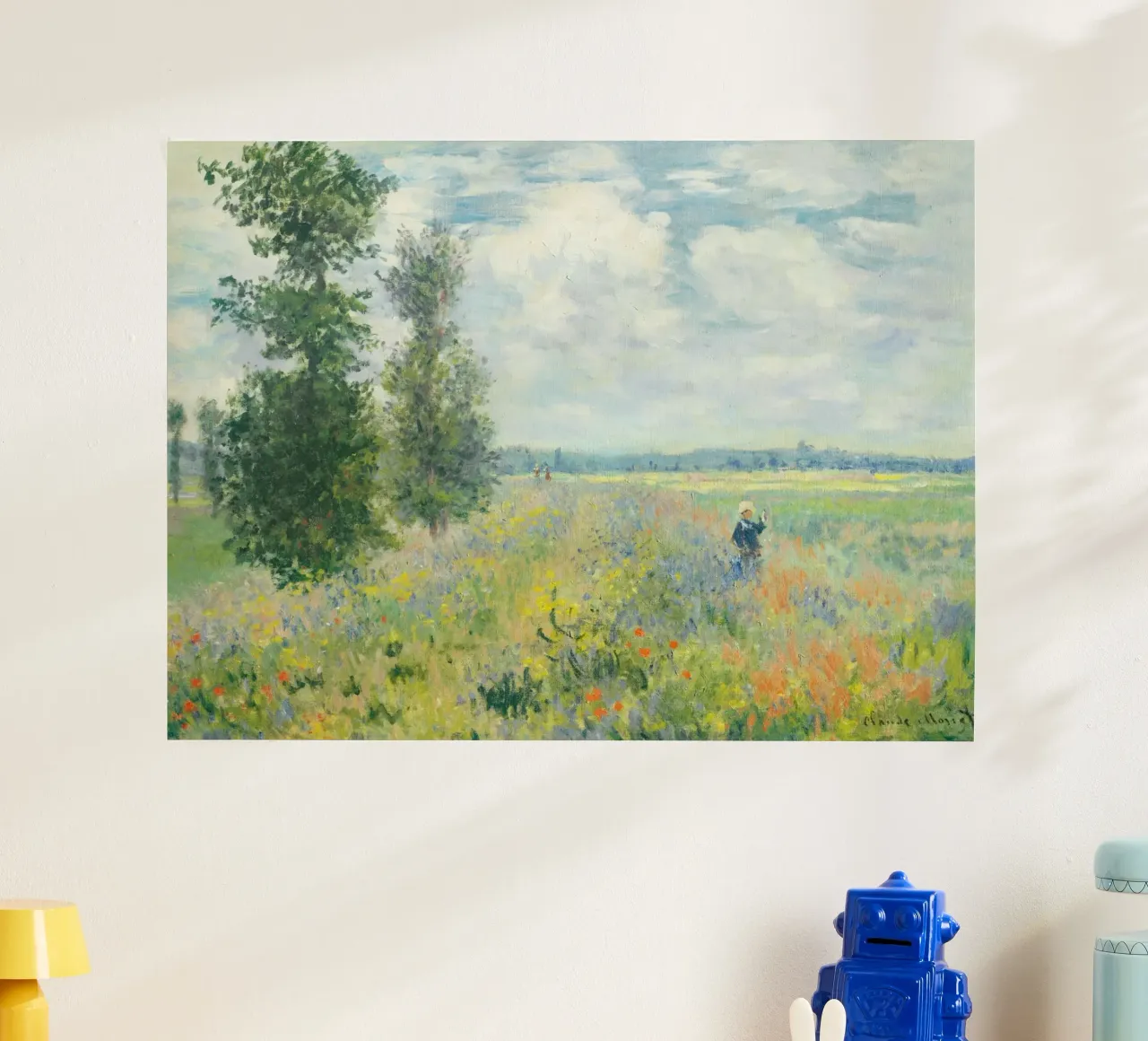 Campi di papaveri presso Argenteuil di Claude Monet (1875) poster con telaio in plastica da Art History