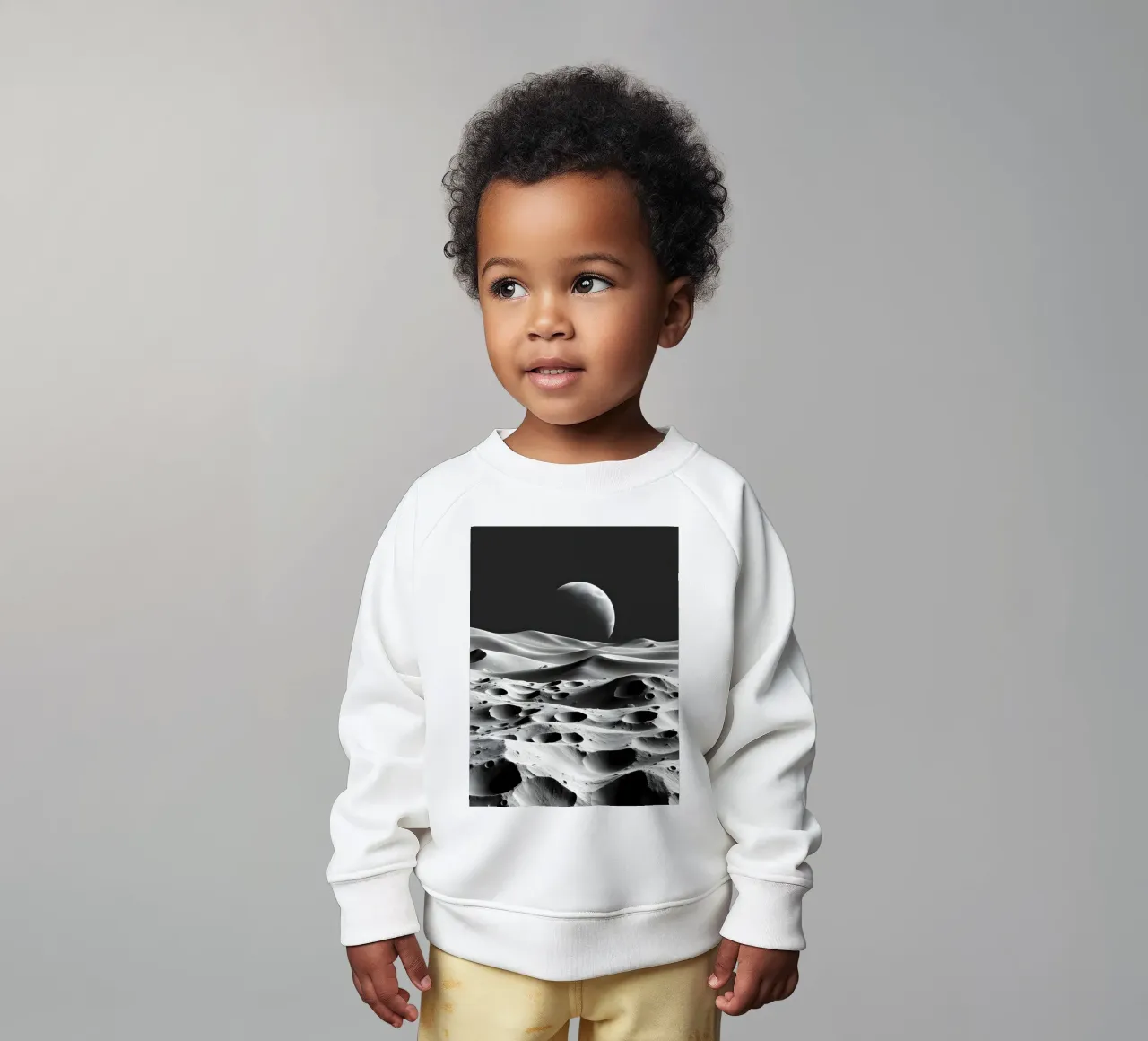 Paisaje lunar monocromo, cráteres y dunas abstractos sudadera de bebé de Artistic-shop