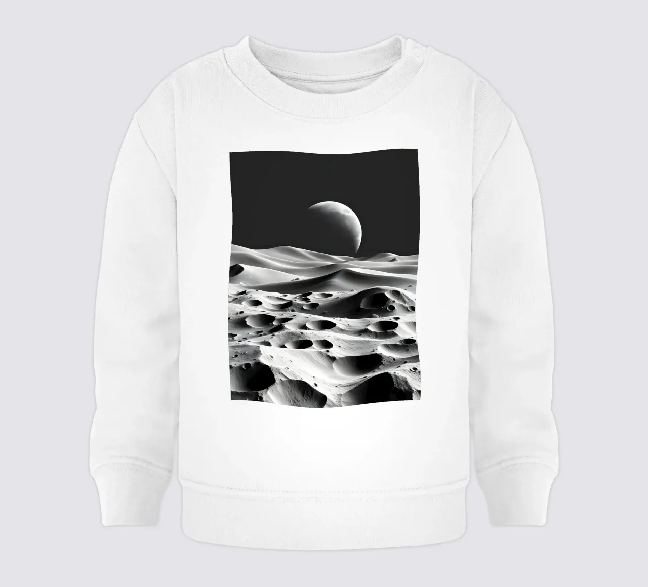 Paisaje lunar monocromo, cráteres y dunas abstractos sudadera de bebé de Artistic-shop