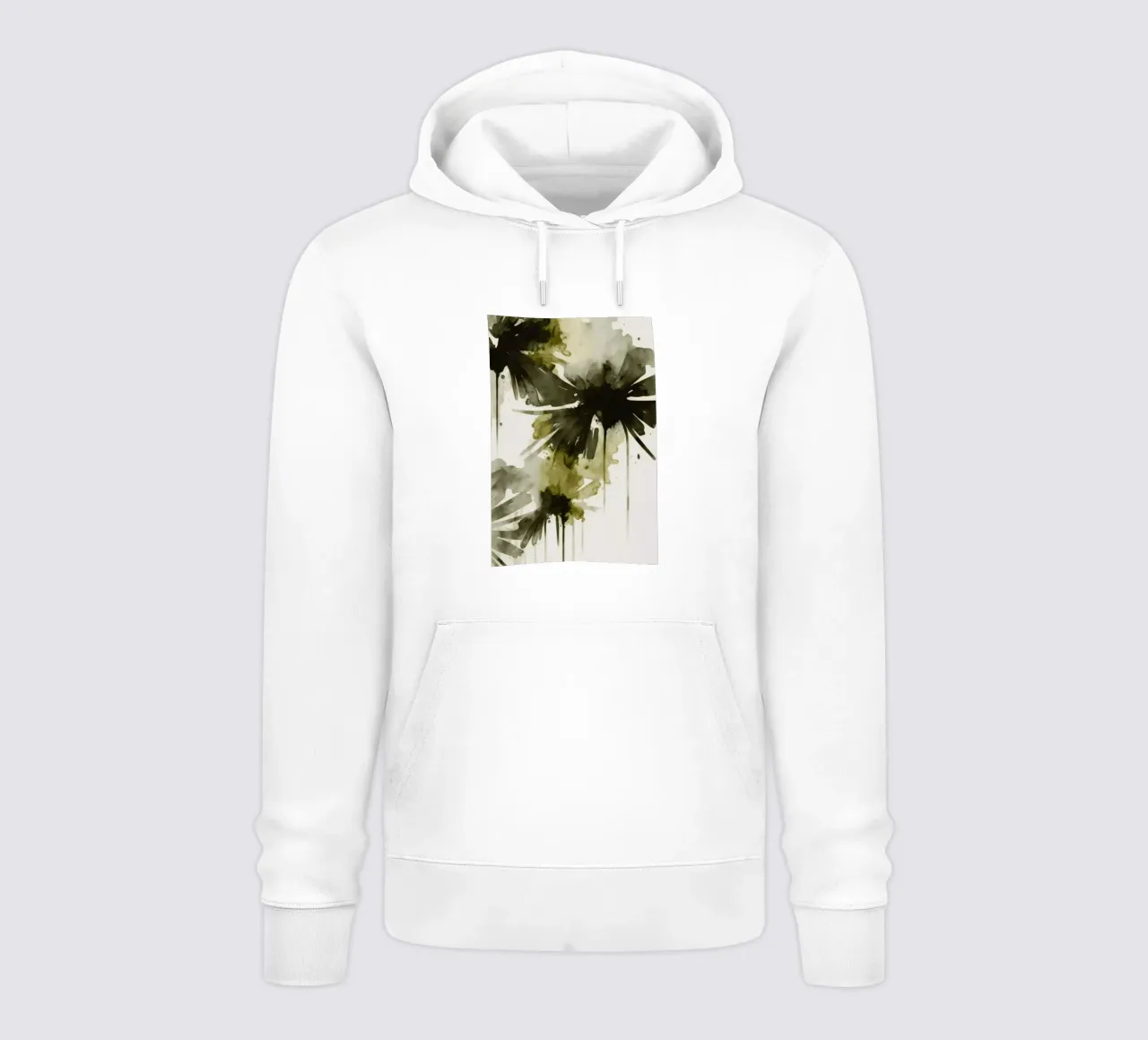 Green Flowers No 2 felpa con cappuccio da treechild