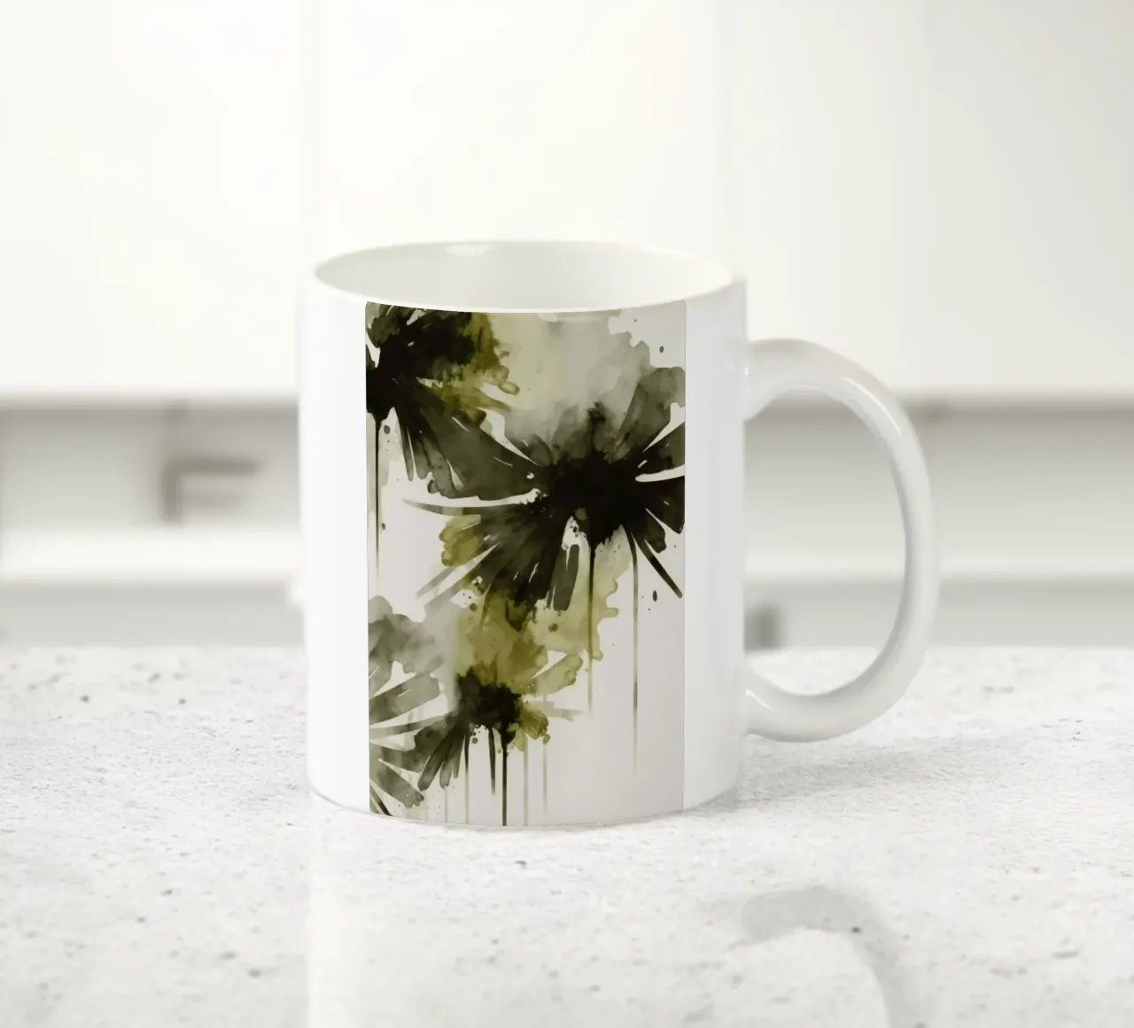 Green Flowers No 2 tazza in ceramica da treechild