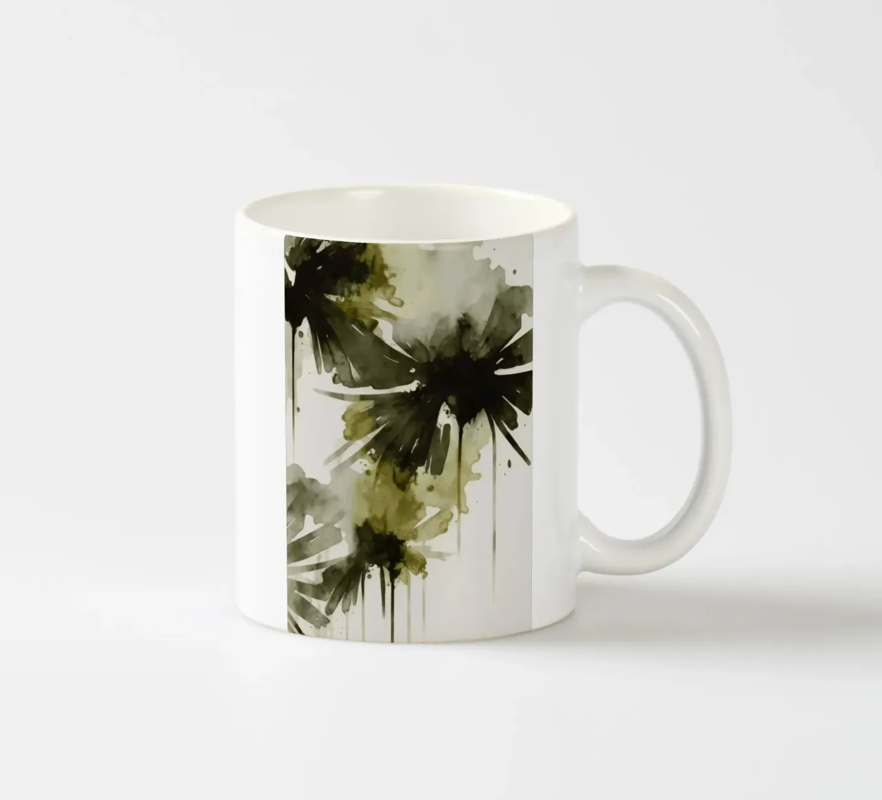 Green Flowers No 2 tazza in ceramica da treechild