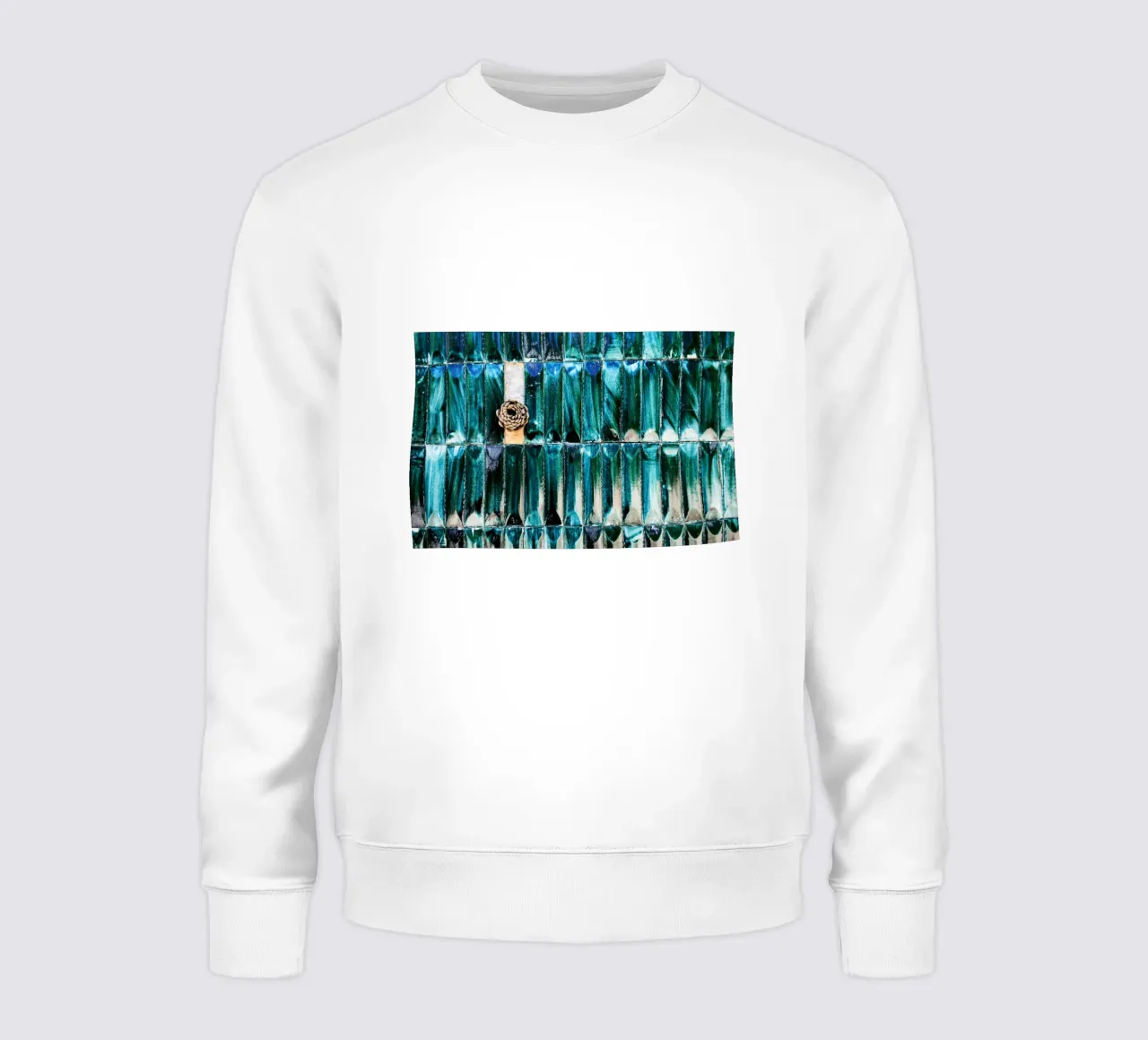 Pared de azulejos azules con piña - Textured Abstract Prin sudadera de jay