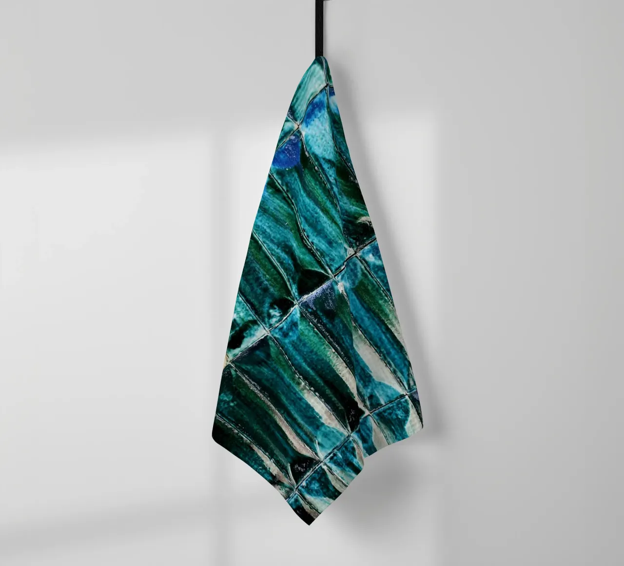 Mur en carrelage bleu avec pomme de pin - Textured Abstract Prin torchon de jay