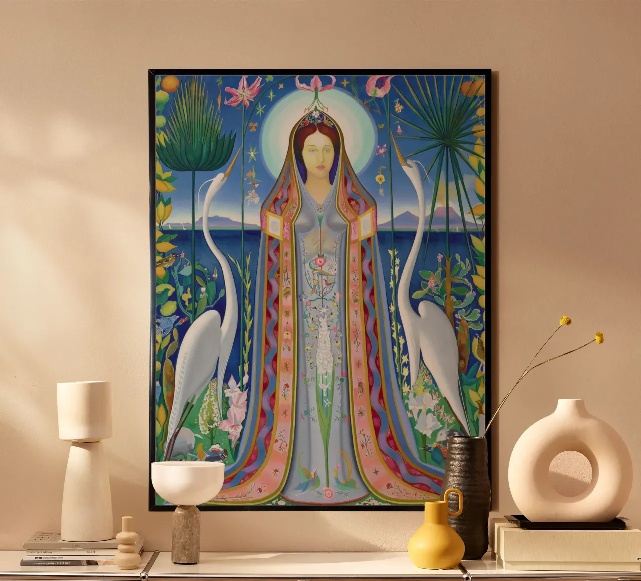 Purissima di Joseph Stella poster con telaio in legno da Venus Art