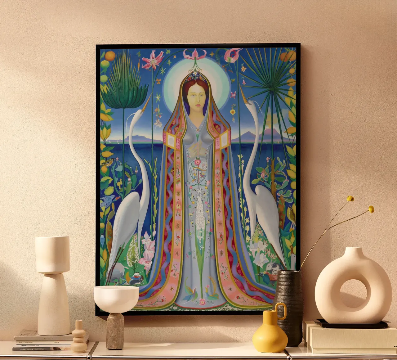 Purissima di Joseph Stella poster con telaio in legno da Venus Art