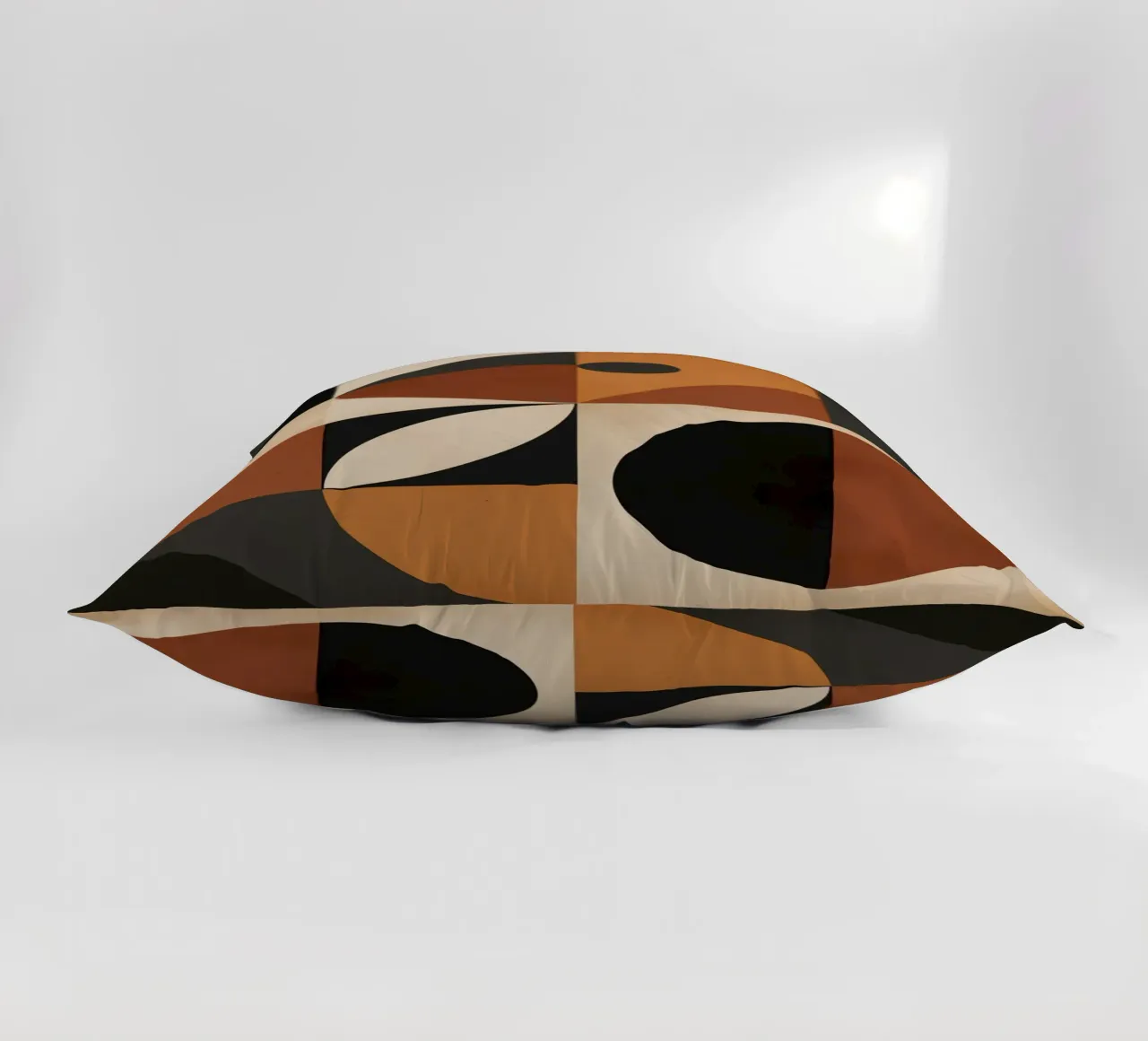 Abstract Geometric Composition with Squares Circles and Tria decorative cushion by DesignDoodle