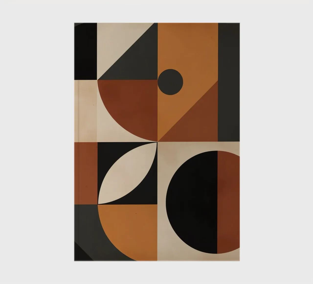 Abstract Geometric Composition with Squares Circles and Tria notebook by DesignDoodle
