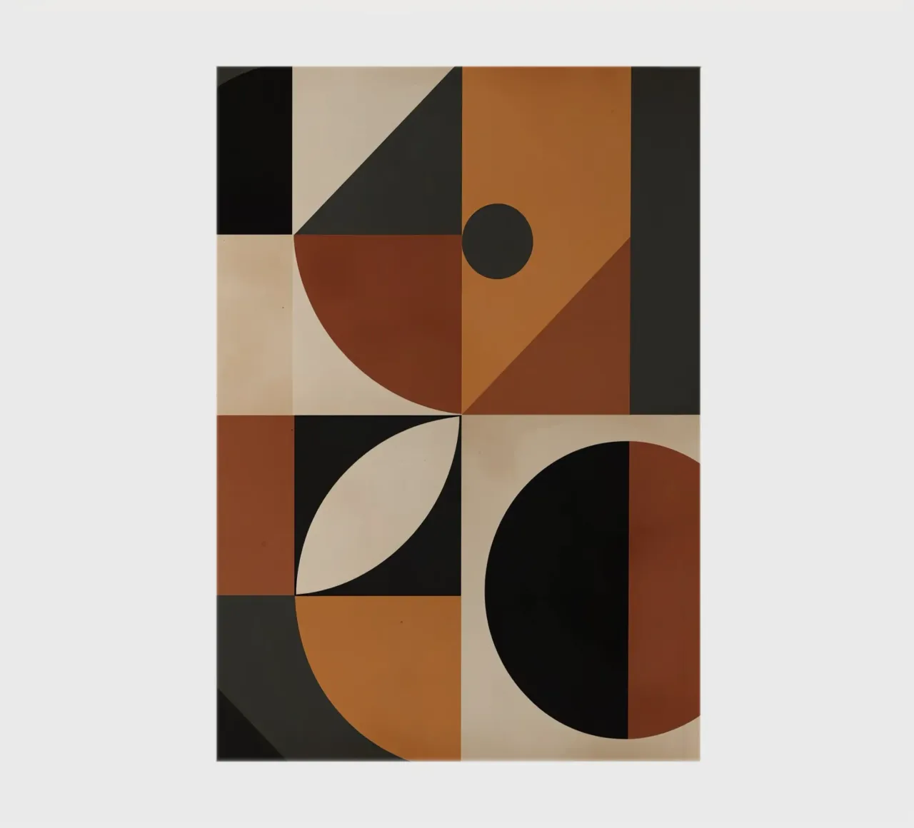 Abstract Geometric Composition with Squares Circles and Tria notebook by DesignDoodle