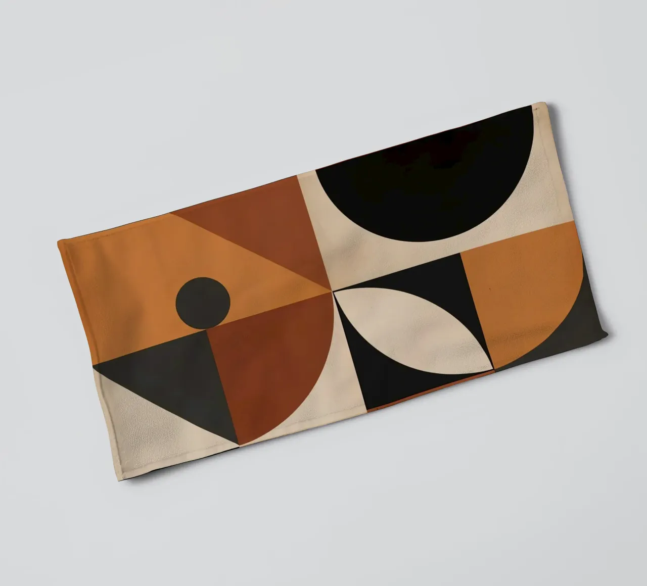 Abstract Geometric Composition with Squares Circles and Tria towel by DesignDoodle