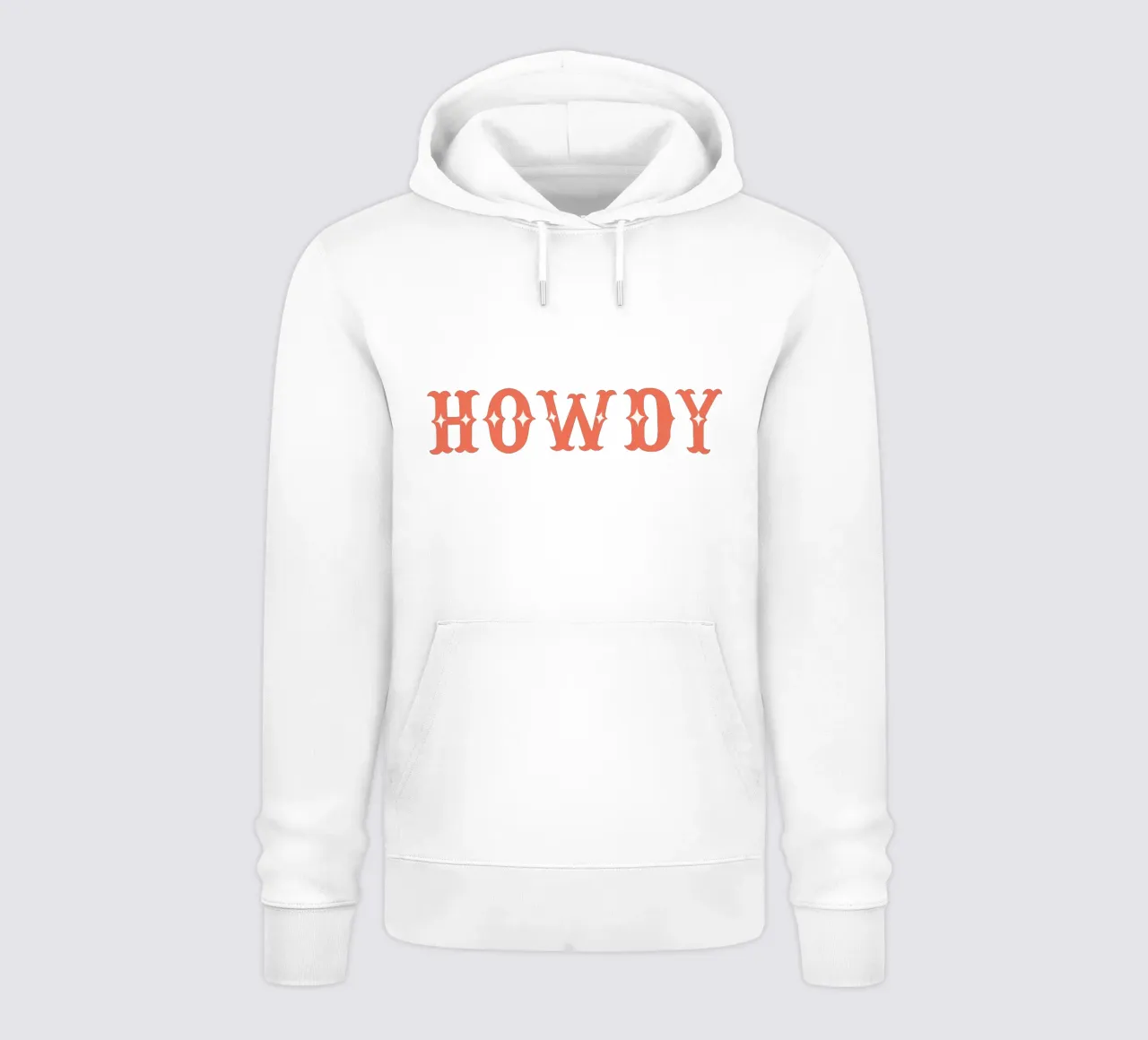 Howdy – Western Typography Print in Coral and Pink felpa con cappuccio da Vivdesign