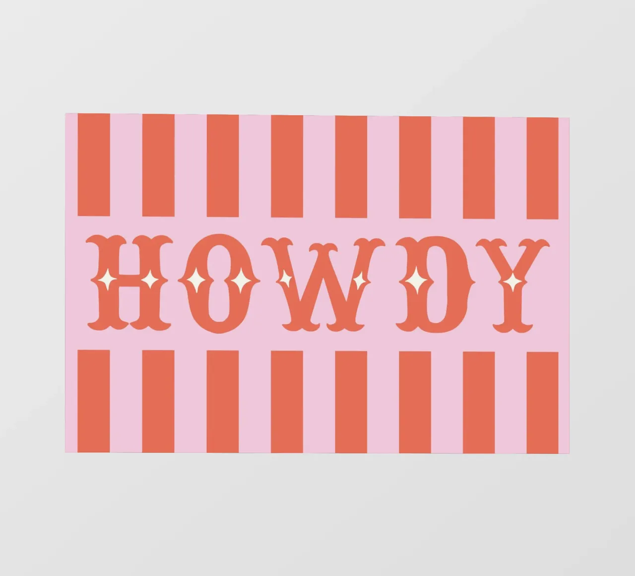 Howdy – Western Typography Print in Coral and Pink pellicola backlit da Vivdesign