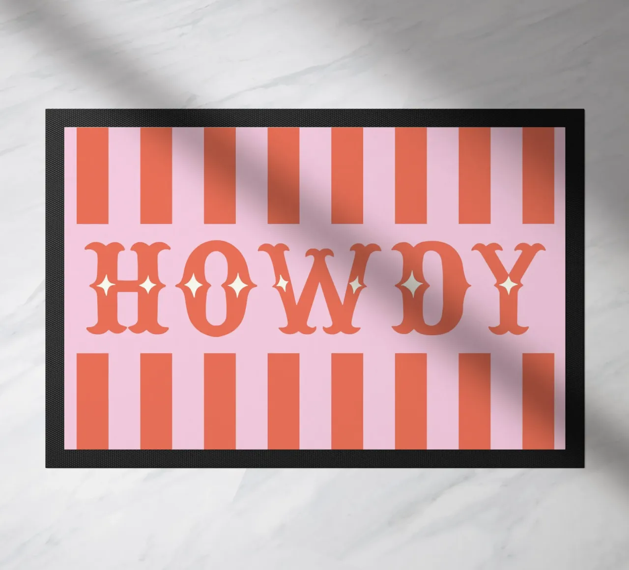 Howdy – Western Typography Print in Coral and Pink zerbino da Vivdesign
