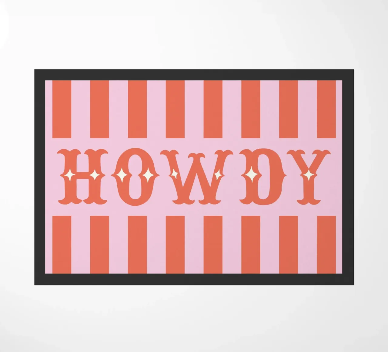 Howdy – Western Typography Print in Coral and Pink zerbino da Vivdesign