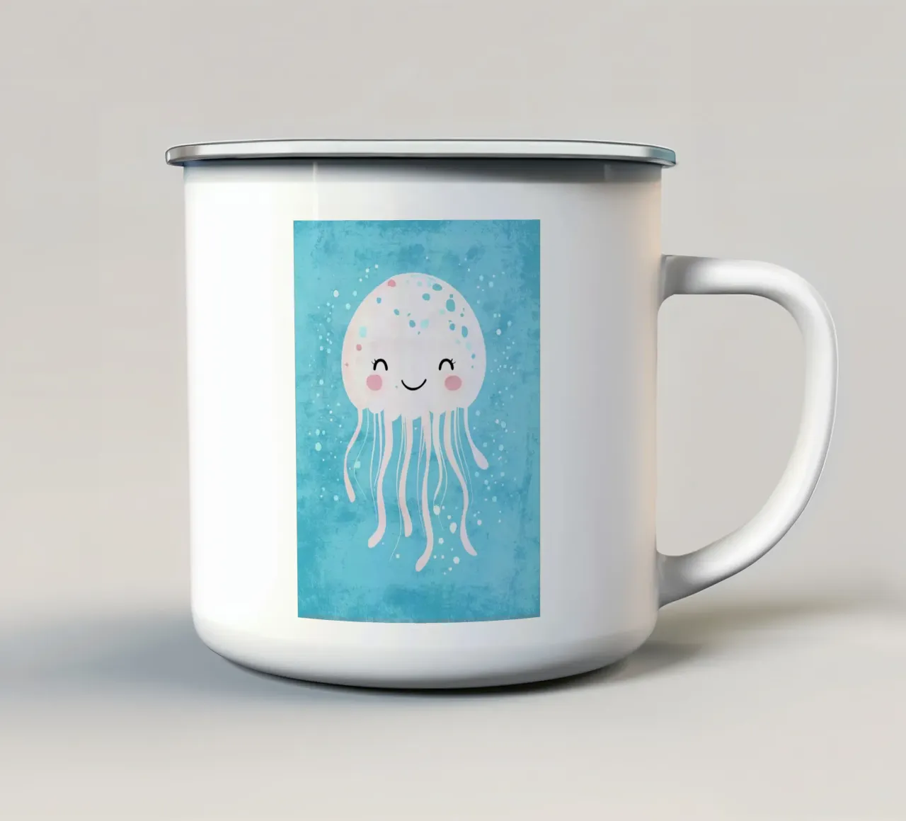 medusa oceano sott'acqua sorridente tazza in smalto da Courtney Ohling