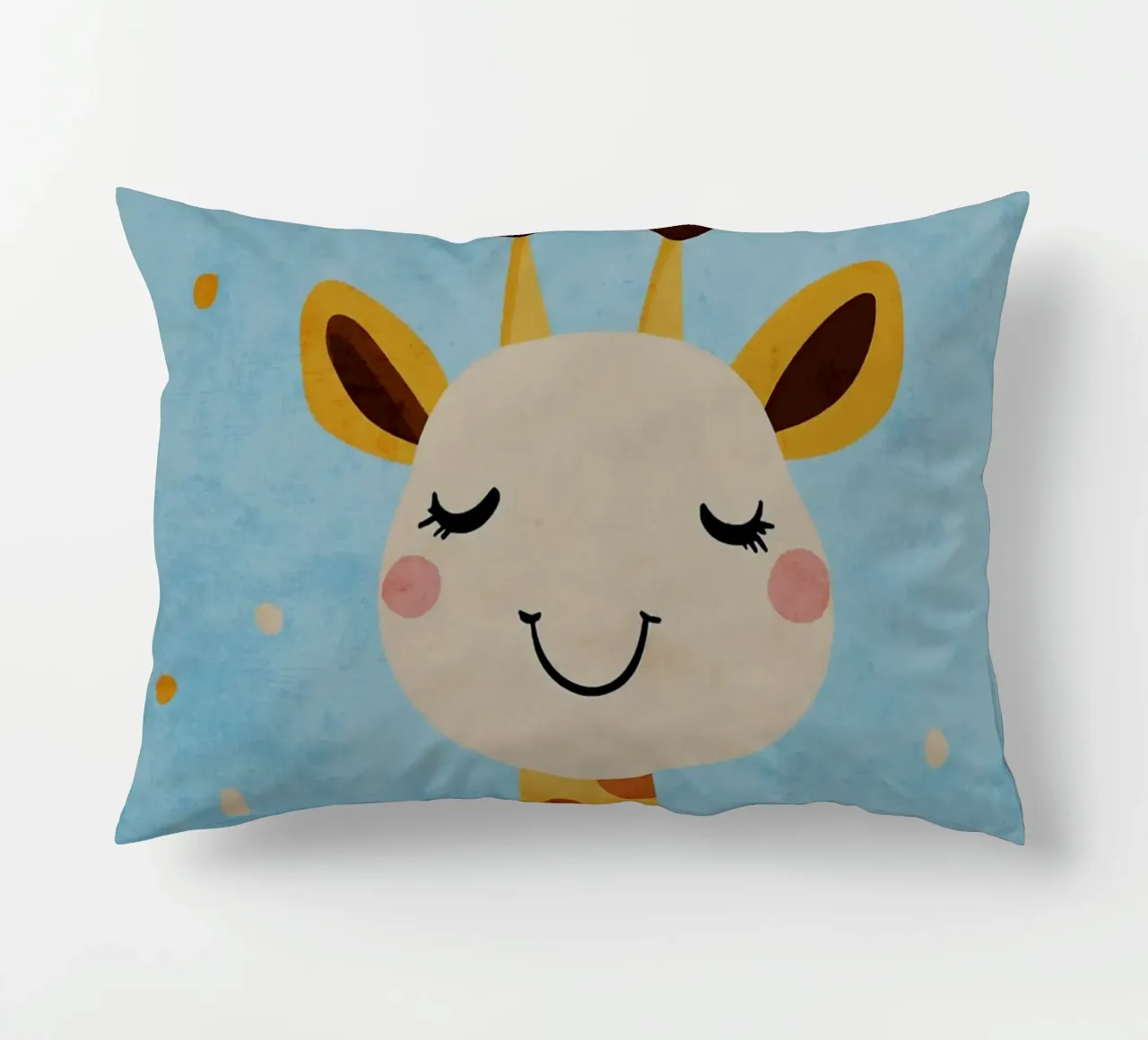 giraffa che sorride macchie occhi chiusi cuscino da Courtney Ohling
