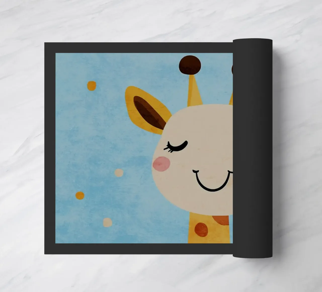 giraffa che sorride macchie occhi chiusi zerbino da Courtney Ohling
