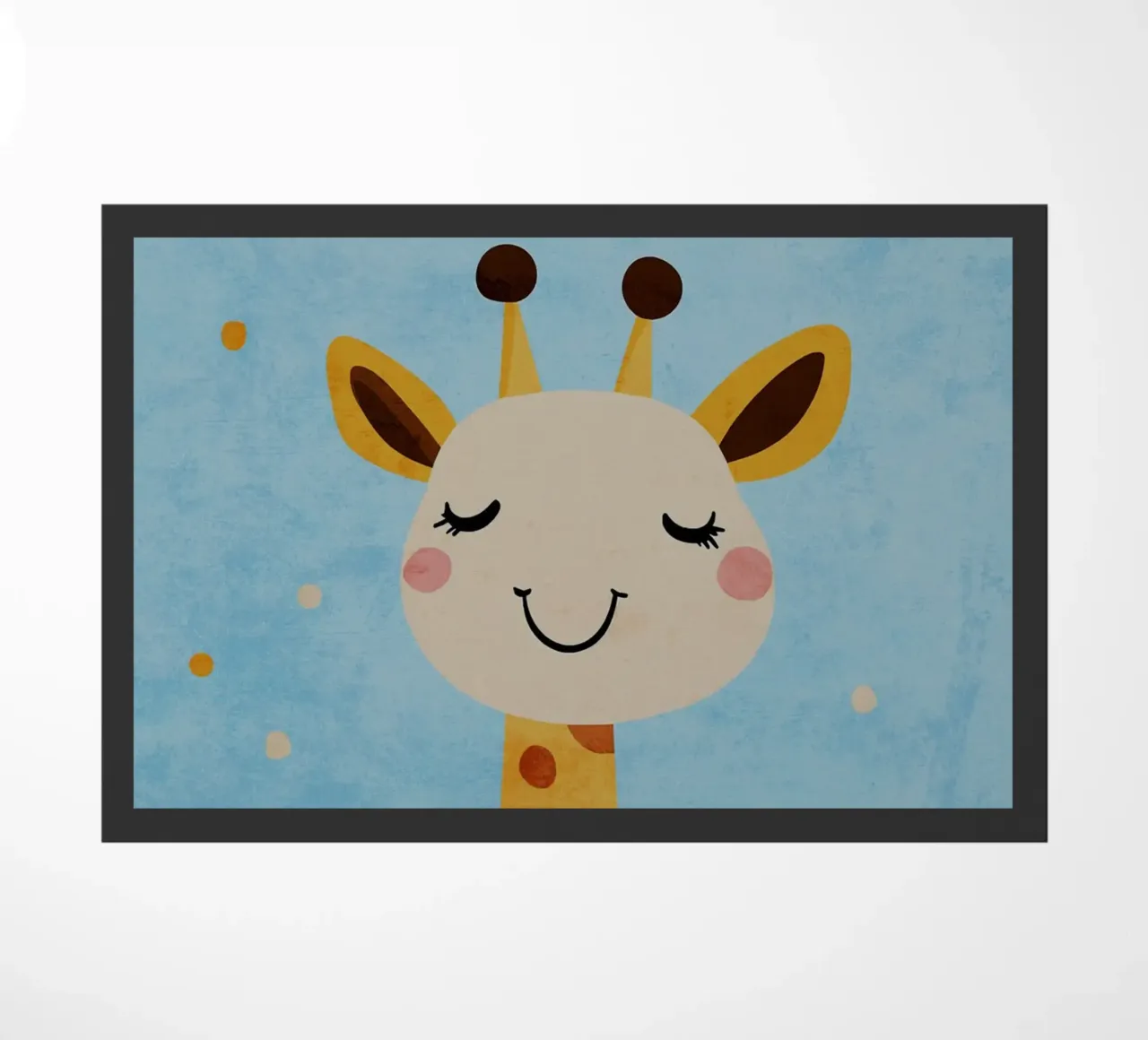 giraffa che sorride macchie occhi chiusi zerbino da Courtney Ohling