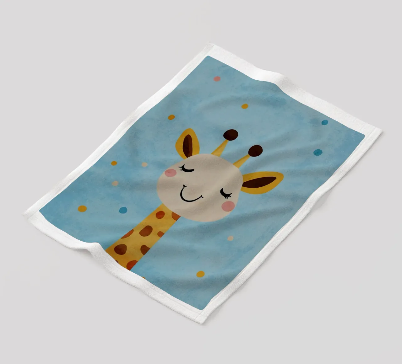 giraffa che sorride macchie occhi chiusi coperta in pile da Courtney Ohling
