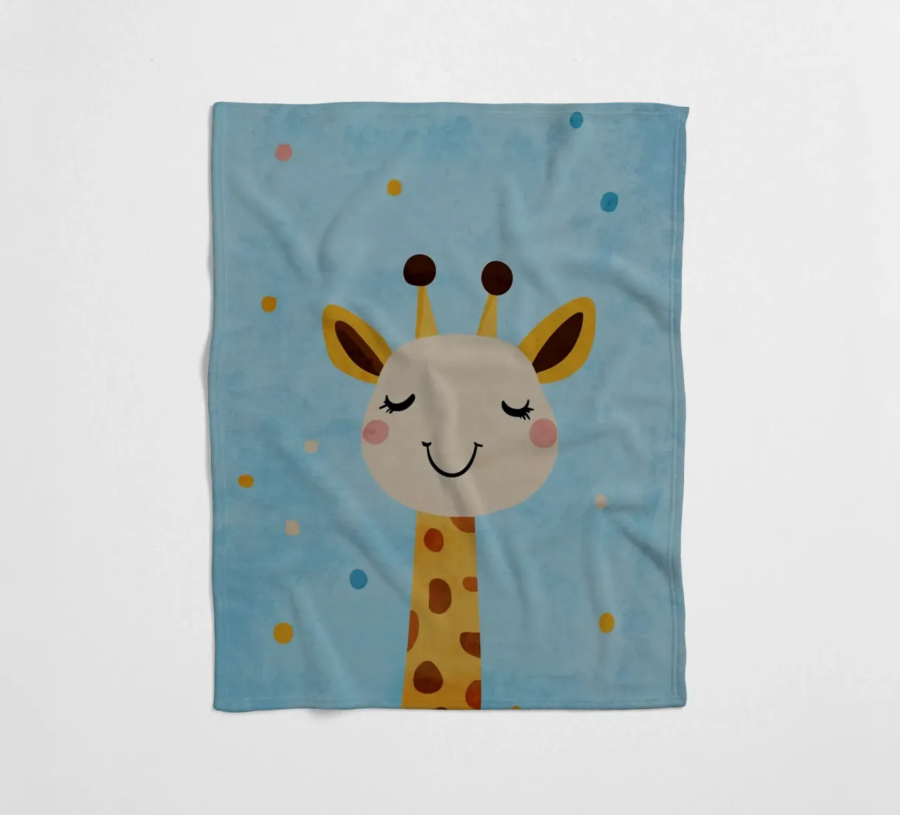 giraffa che sorride macchie occhi chiusi coperta in pile da Courtney Ohling