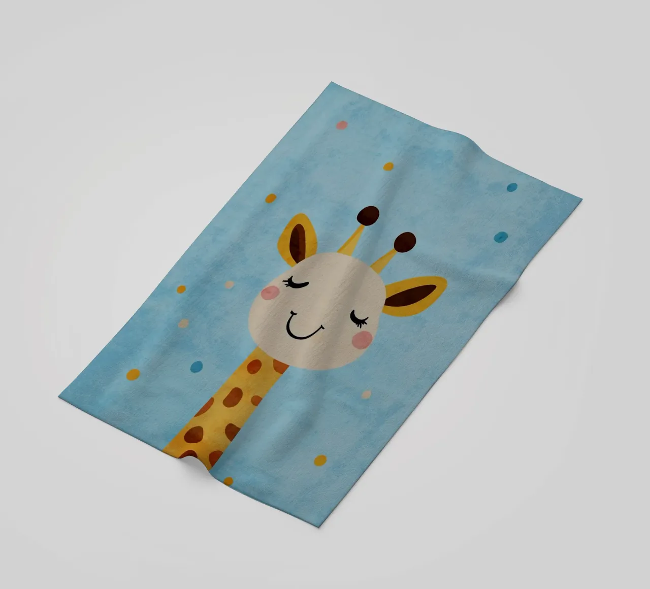 giraffa che sorride macchie occhi chiusi telo mare da Courtney Ohling