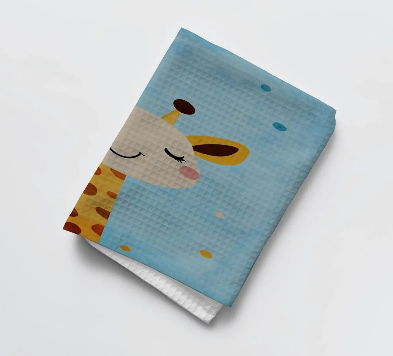 giraffa che sorride macchie occhi chiusi canovaccio da cucina da Courtney Ohling