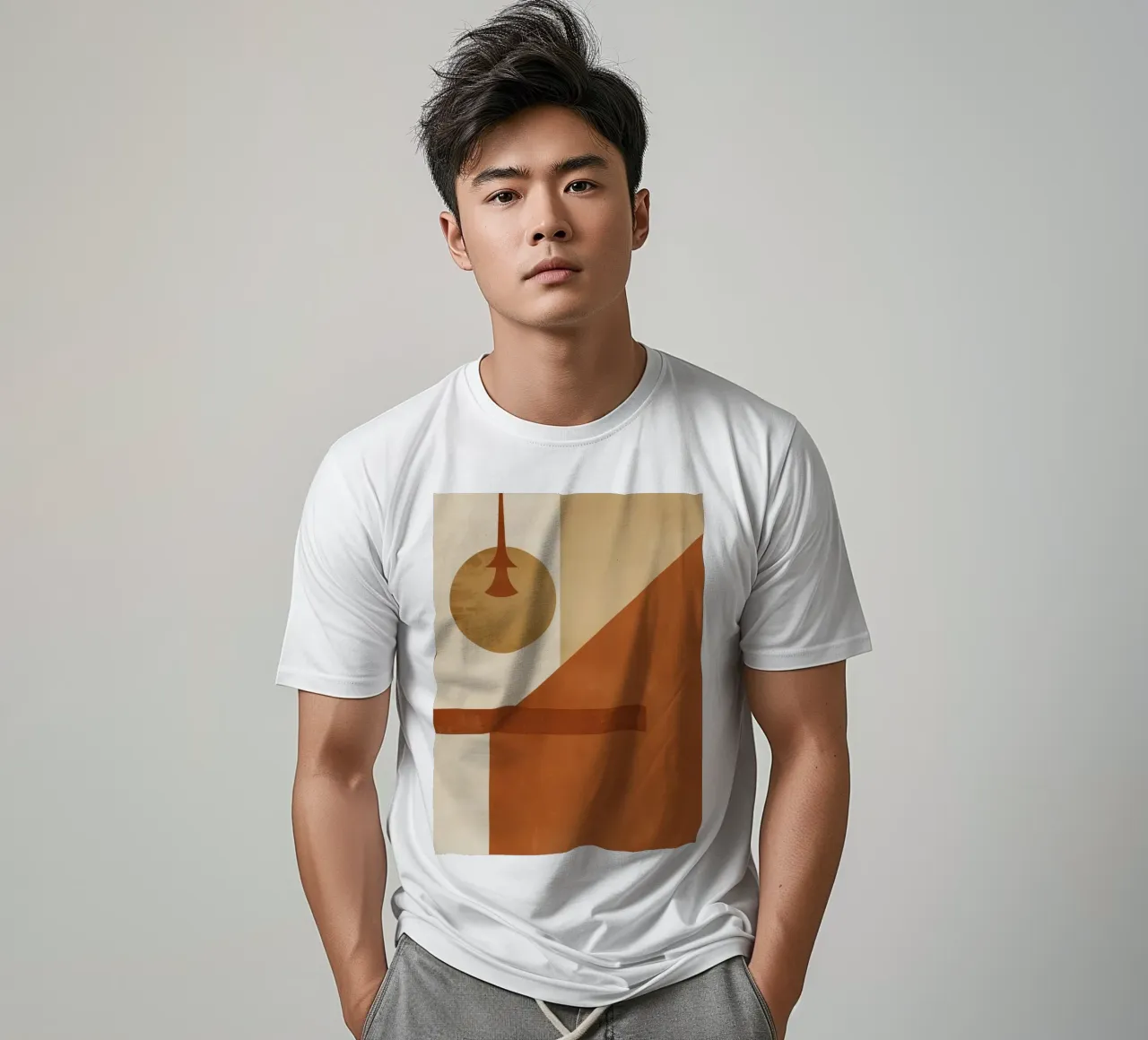 Abstract Geometric Composition with Circles Rectangles t-shirt by DesignDoodle