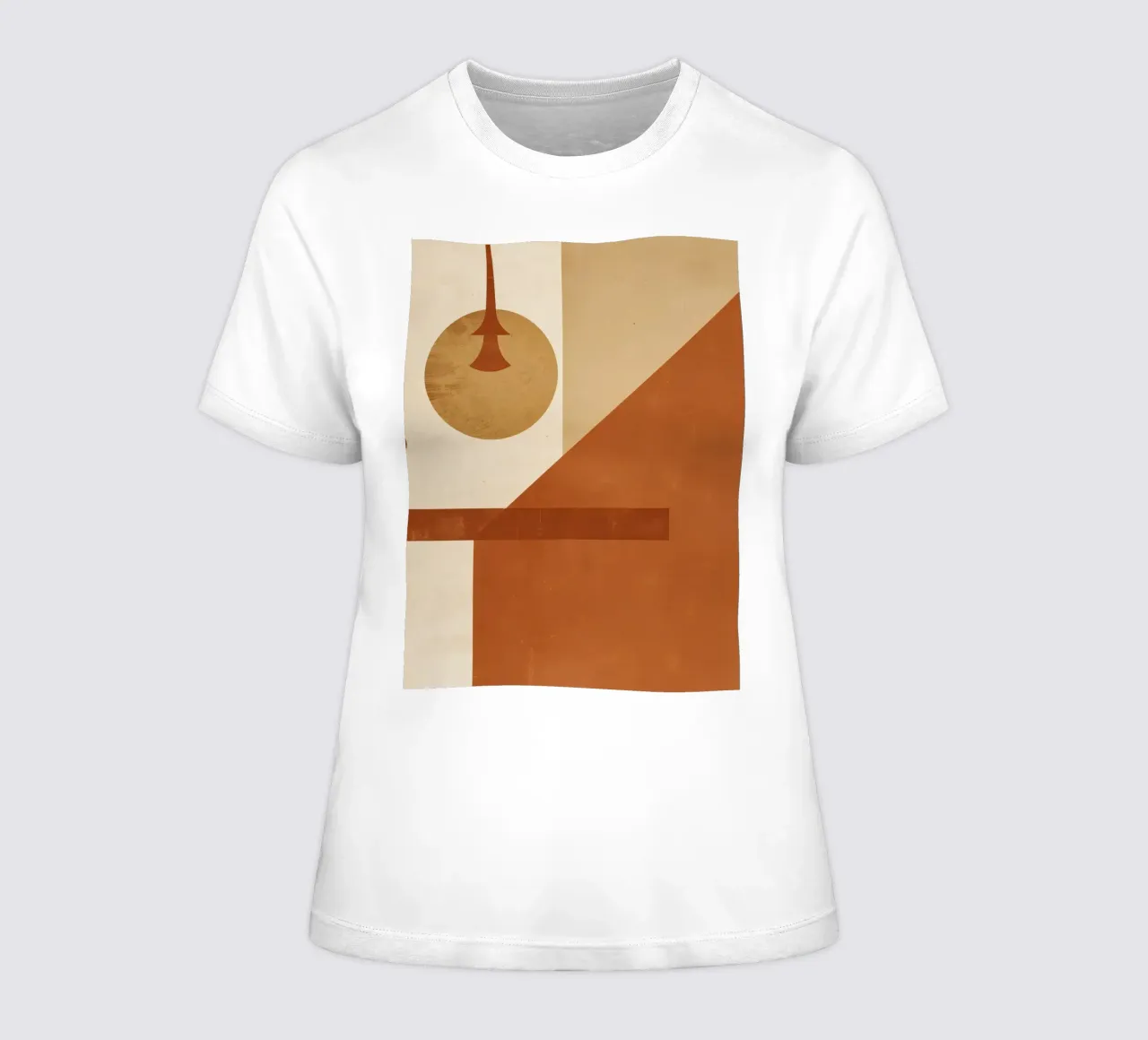 Abstract Geometric Composition with Circles Rectangles women's fitted t-shirt by DesignDoodle