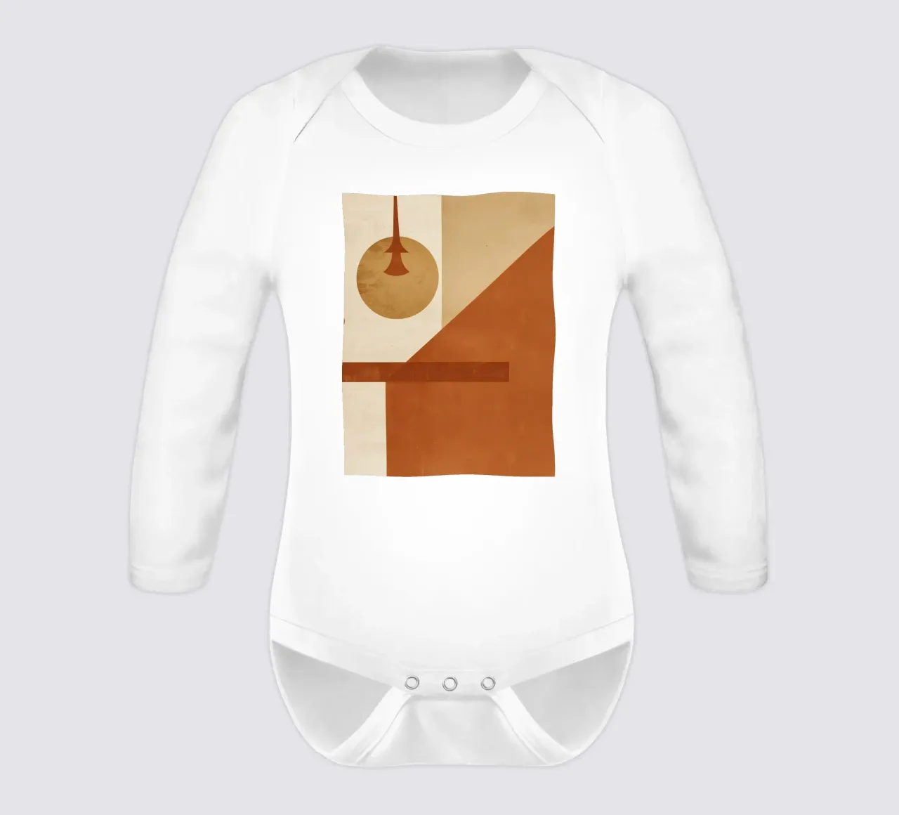 Abstract Geometric Composition with Circles Rectangles long-sleeve baby romper by DesignDoodle