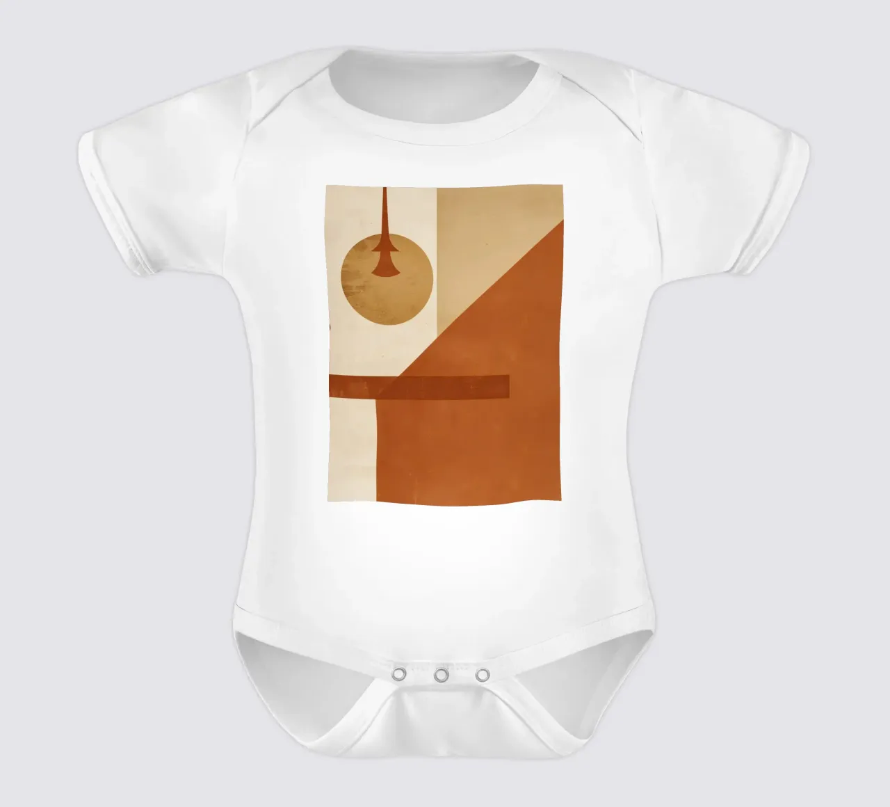 Abstract Geometric Composition with Circles Rectangles short-sleeve baby romper by DesignDoodle