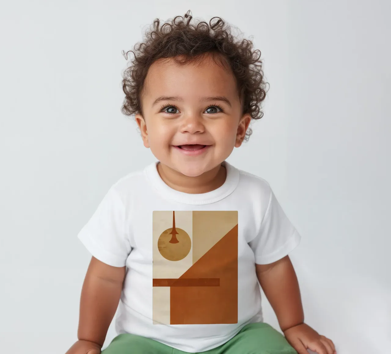 Abstract Geometric Composition with Circles Rectangles baby t-shirt by DesignDoodle