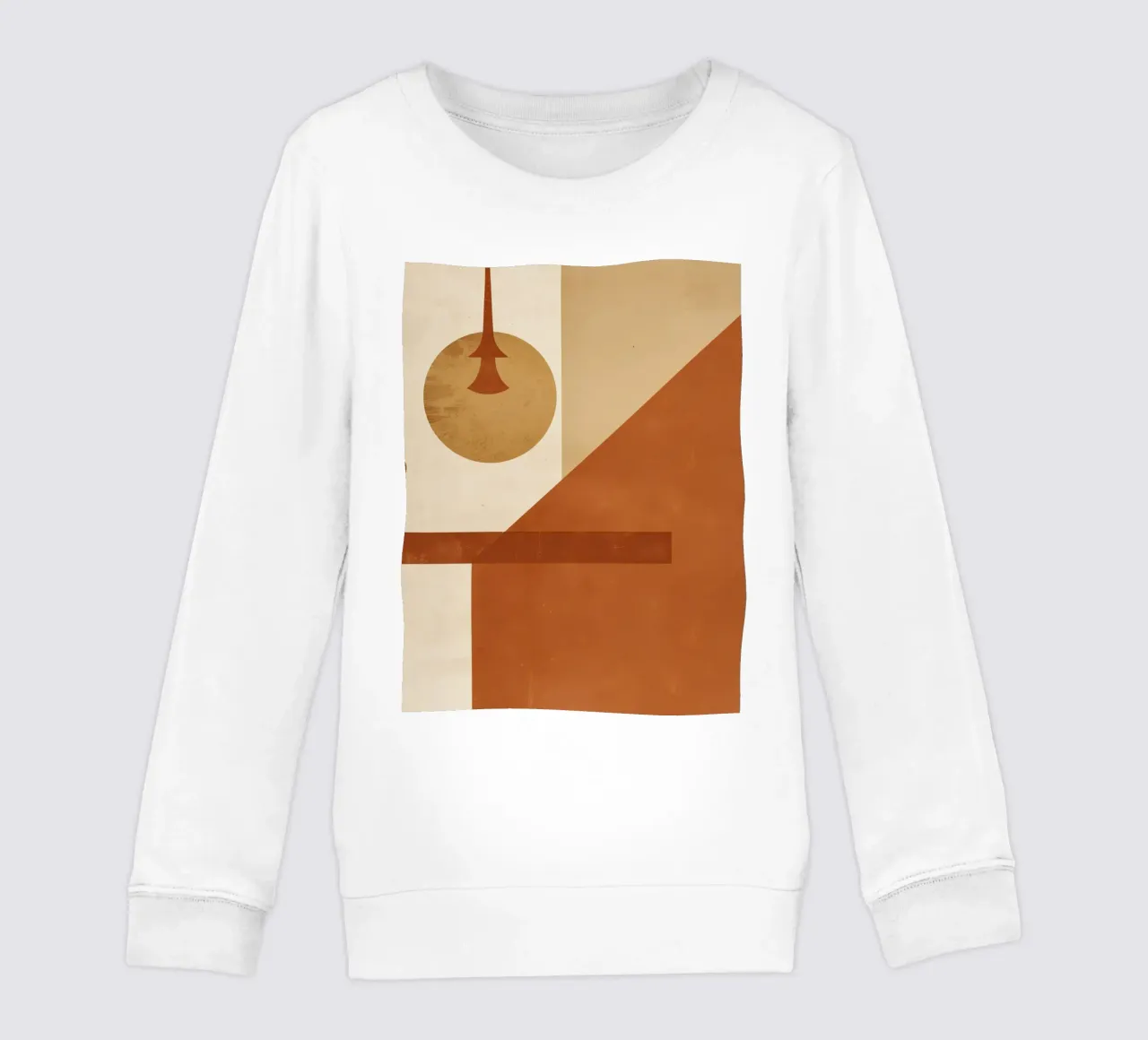 Abstract Geometric Composition with Circles Rectangles kids sweatshirt by DesignDoodle