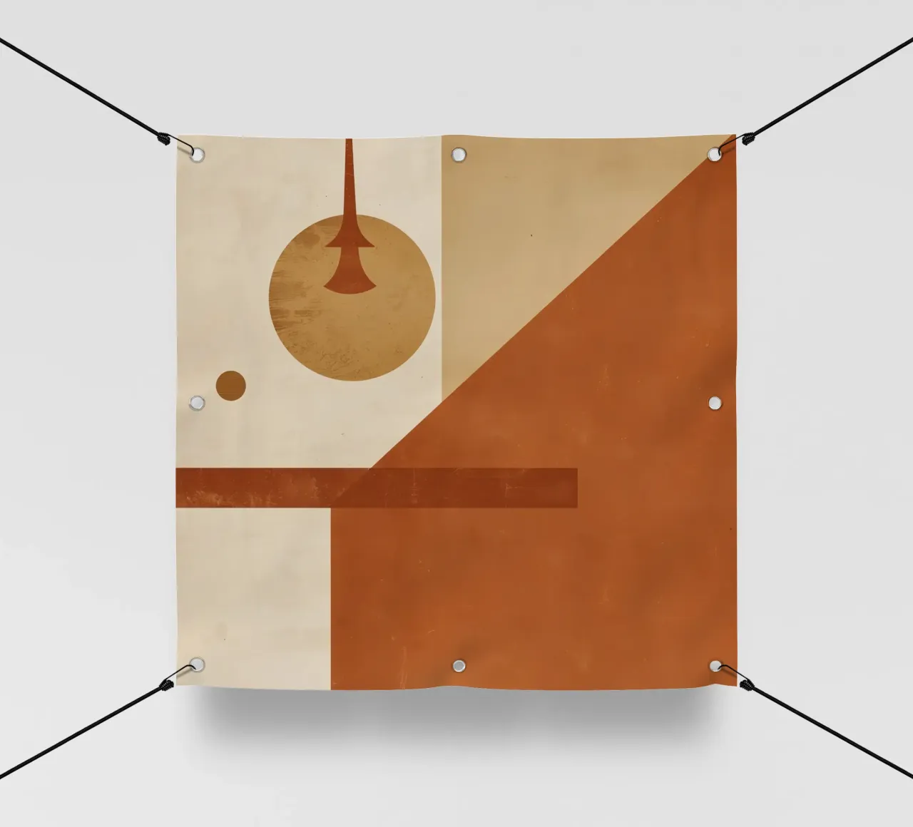 Abstract Geometric Composition with Circles Rectangles pvc cover by DesignDoodle