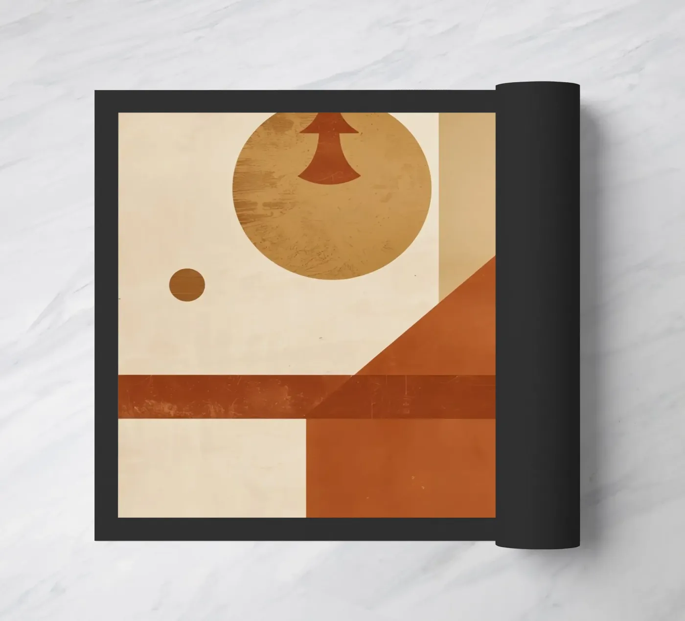 Abstract Geometric Composition with Circles Rectangles doormat by DesignDoodle