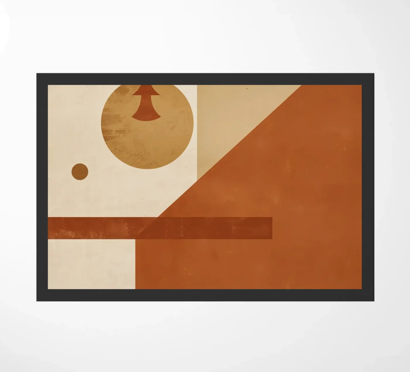 Abstract Geometric Composition with Circles Rectangles doormat by DesignDoodle